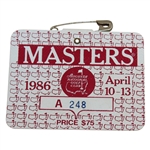 1986 Masters Tournament Series Badge Low Number 248 Jacks 6th 