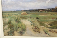 Original Golf Links Oil Painting On Canvas by Artist Alfred Parsons (1847-1920)