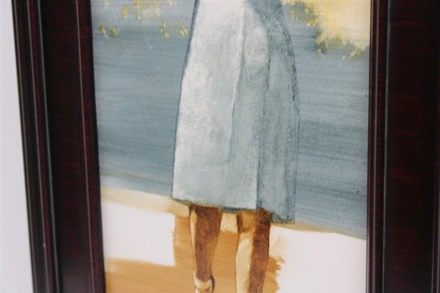 Original Oil on Panel Babe Zaharias Painting by Artist Robert Fletcher - Framed