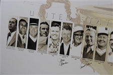 Palmer, Nicklaus, Watson, & 16 US Ryder Cup Captains Multi-Signed Framed Print JSA ALOA