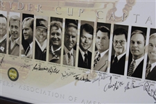 Palmer, Nicklaus, Watson, & 16 US Ryder Cup Captains Multi-Signed Framed Print JSA ALOA