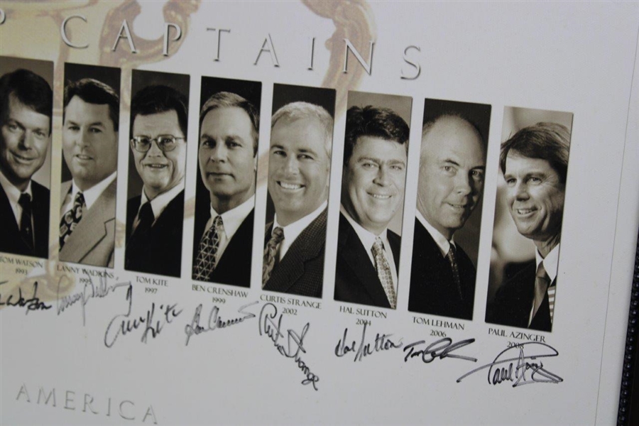 Palmer, Nicklaus, Watson, & 16 US Ryder Cup Captains Multi-Signed Framed Print JSA ALOA