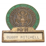 1971 US Open Merion Golf Club Contestant Badge Ltd. Ed. 1/150 Bobby Mitchell