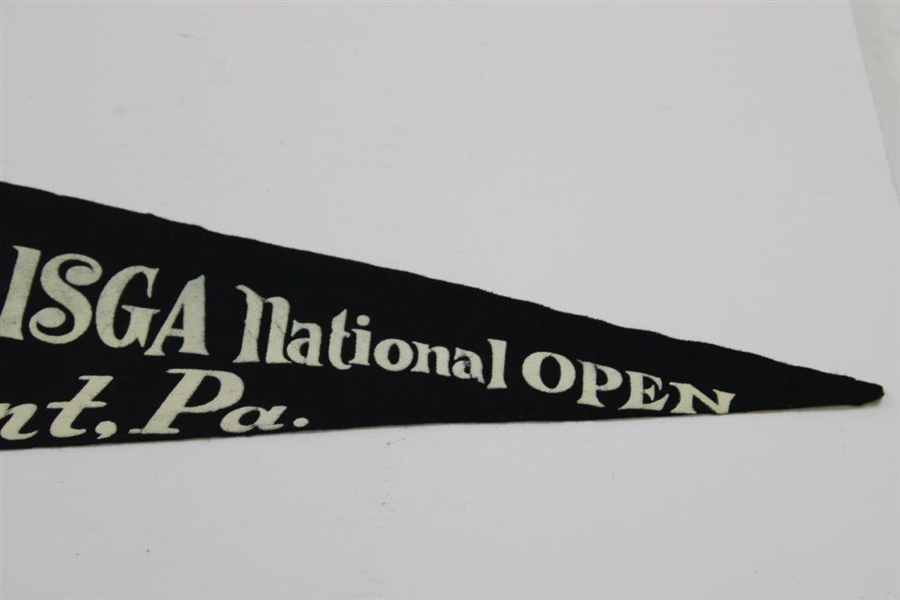1962 US Open at Oakmont Country Club Pennant - Jack Nicklaus First Win - Rare Black