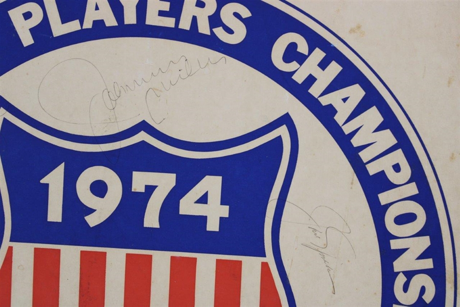 Champion Jack Nicklaus, Palmer & 12 others Signed 1974 TPC Broadside JSA ALOA 