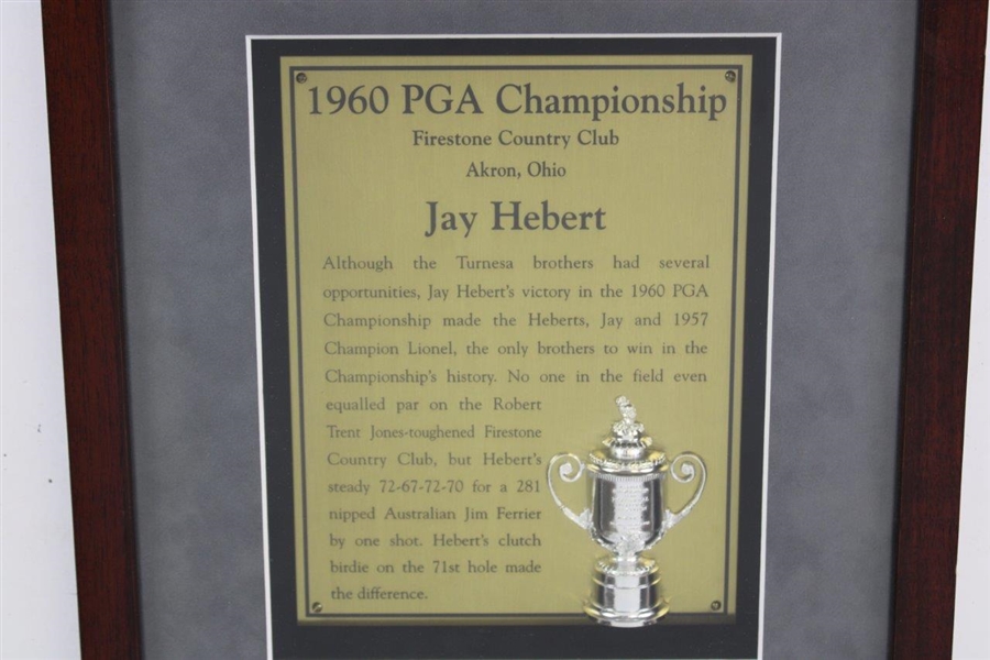 Jay Hebert 1960 PGA Championship at Firestone CC Cherry Wood Golf Display