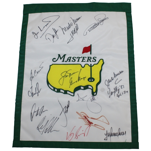Jack Nicklaus, Gary Player & 15 other Champs Signed Masters Garden Flag JSA ALOA