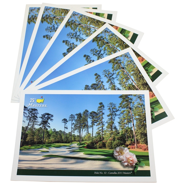 Six (6) 2011 Masters Foldout Lunch Menus with Hole #10 Camelia On Cover