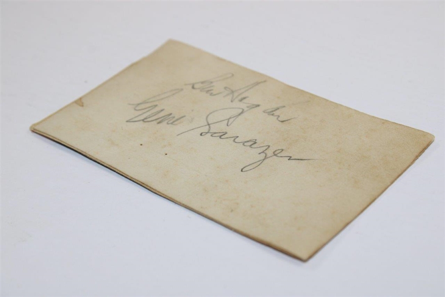 Ben Hogan & Gene Sarazen Vintage Signed Cut Card JSA ALOA