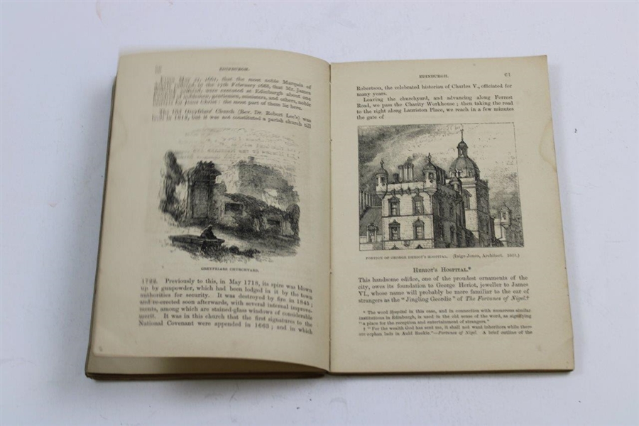 1865 'Black's Guide to Edinburgh' 1st Edition by Adam & Charles Black - Bruntsfield Links & Rules Content 