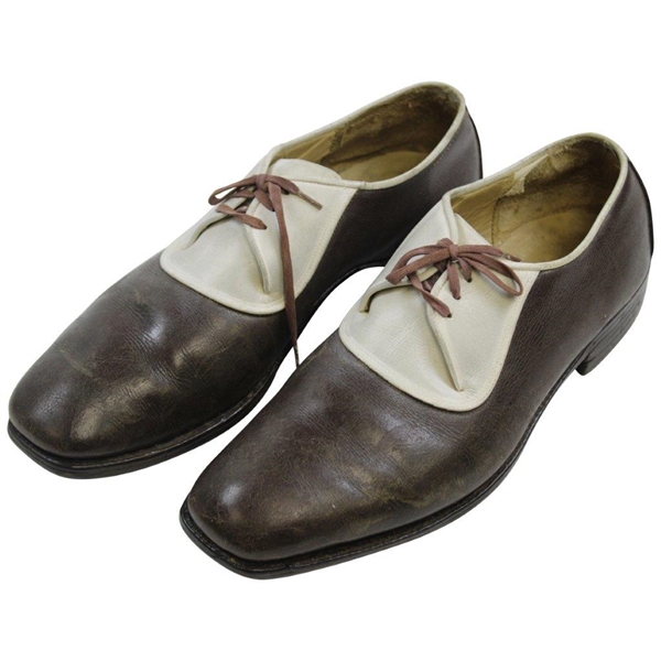 President Dwight D. Eisenhower's Personal Worn Brown & White Golf Shoes 