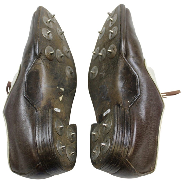 President Dwight D. Eisenhower's Personal Worn Brown & White Golf Shoes 