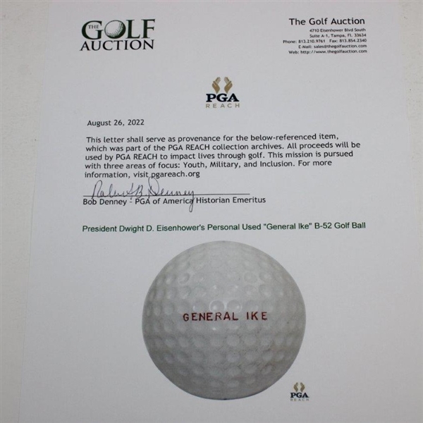 President Dwight D. Eisenhower's Personal Used General Ike B-52 Golf Ball