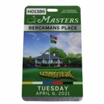 2021 Masters Tournament Tuesday Berckmans Place Badge #H01386
