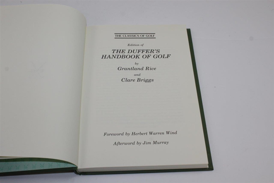 1988 'The Duffer's Handbook of Golf' by Grantland Rice & Clare Briggs Classic of Golf Re-Issue