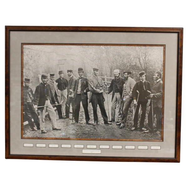 Large Black & White Reproduction 1867 Professional Tournament Leith Links Photo - Framed