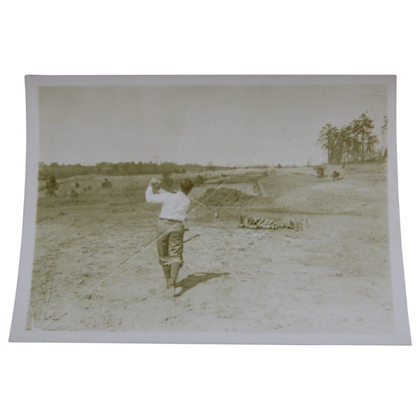 Original Rare Bobby Jones Teeing Off on Augusta National Construction Grounds Photo & Negative - Never Seen!