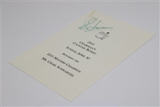 Charl Schwartzel Signed 2011 Masters Chairman's Cocktail Buffet Menu - Night of Win! JSA ALOA