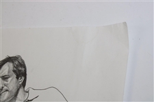Gary Player Signed Original Big 3/Seve/Trevino/Norman/Watson Pencil Sketch by Artist Cayle V.R JSA ALOA