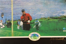 2001 AT&T Pebble Beach Pro-Am Artist Signed Poster of Tiger Woods