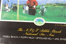 2001 AT&T Pebble Beach Pro-Am Artist Signed Poster of Tiger Woods