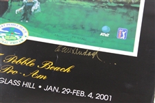 2001 AT&T Pebble Beach Pro-Am Artist Signed Poster of Tiger Woods
