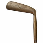 W.E. Carness 33 Brass Putter with Unique Wood Grip