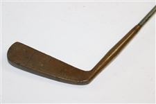 W.E. Carness 33 Brass Putter with Unique Wood Grip