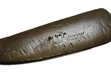 W.E. Carness 33 Brass Putter with Unique Wood Grip