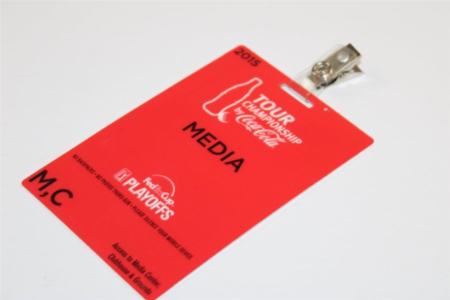 2015 Tour Championship by Coca-Cola FedEx Cup Playoffs Media Badge Belonging to Phil Schaefer - Spieth Win