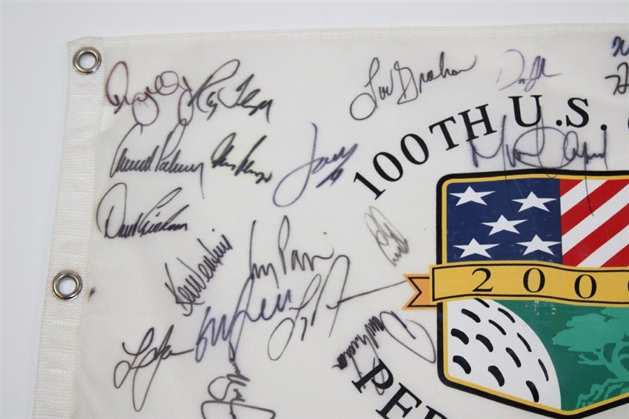 US Open Champs Signed 2000 US Open Pebble Beach Flag by 38 Champions Including Arnold Palmer! JSA ALOA