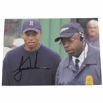 Tiger Woods Signed Original on Augusta National Grounds with Guard Photo JSA ALOA