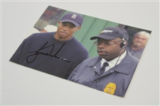 Tiger Woods Signed Original on Augusta National Grounds with Guard Photo JSA ALOA