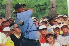Tiger Woods Signed Original Post Swing During Masters Practice Rd Photo JSA ALOA