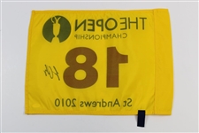 Louie Oosthuizen Signed 2010 The Open Championship at St. Andrews Flag JSA #V87402