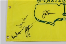 Nicklaus, Johnson, Casper & Aaron Signed 2010 Masters Embroidered Flag JSA ALOA