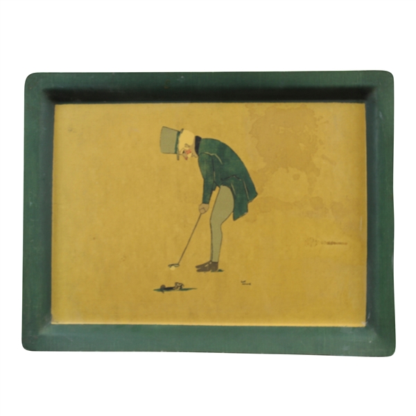 Golfer Putting Vintage Tray by Scott Howard