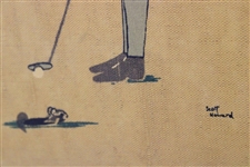 Golfer Putting Vintage Tray by Scott Howard