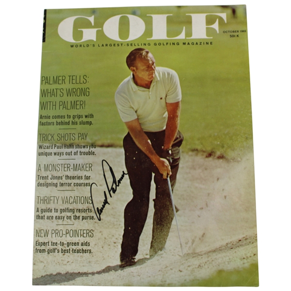 Arnold Palmer Signed 'Golf' Magazine Cover October 1965 JSA ALOA