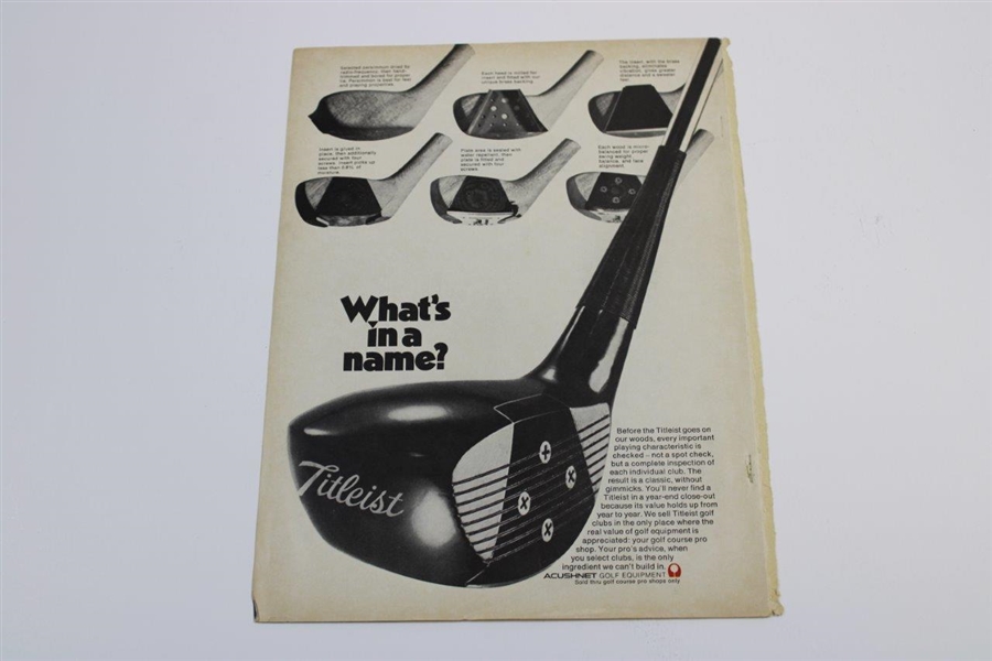 Arnold Palmer Signed 'Golf' Magazine Cover October 1970 JSA ALOA 