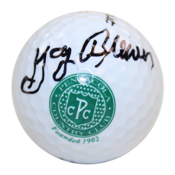 Gay Brewer Signed Pensacola Country Club Logo Golf Ball - Site of '66 and '67 Pensacola Open Wins JSA ALOA
