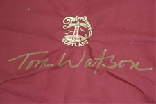 Tom Watson Signed Turnberry Scotland Maroon Course Caddy Bib JSA ALOA