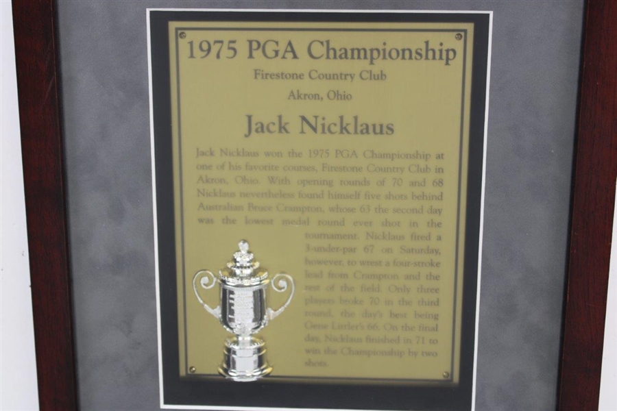 Jack Nicklaus 1975 PGA Championship at Firestone CC Cherry Wood Golf Display
