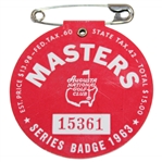 1963 Masters Tournament SERIES Badge #15361 - Jacks 1st Masters Win