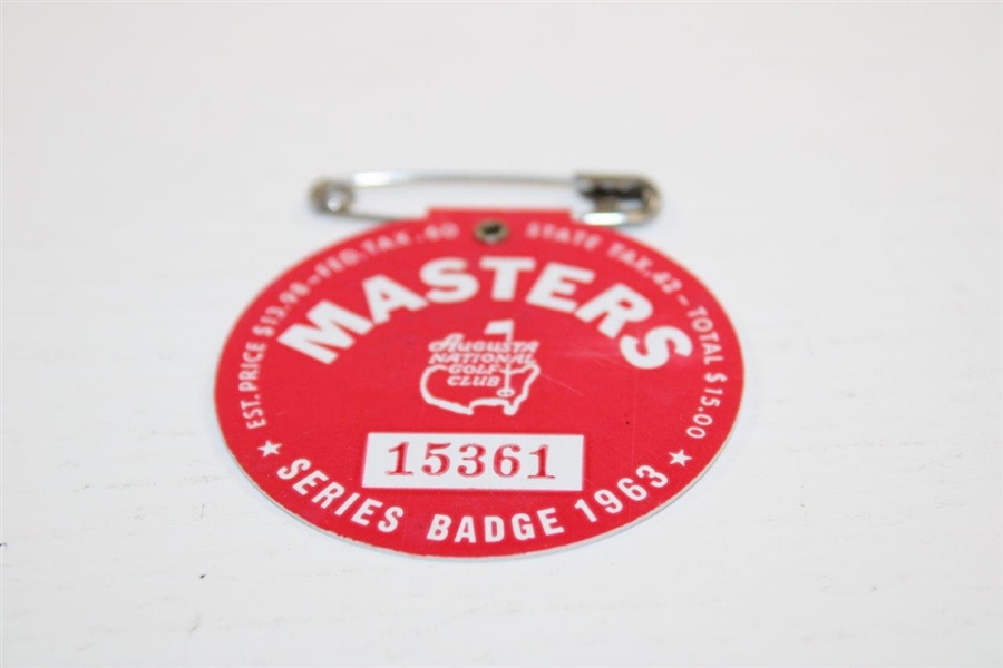 1963 Masters Tournament SERIES Badge #15361 - Jack's 1st Masters Win