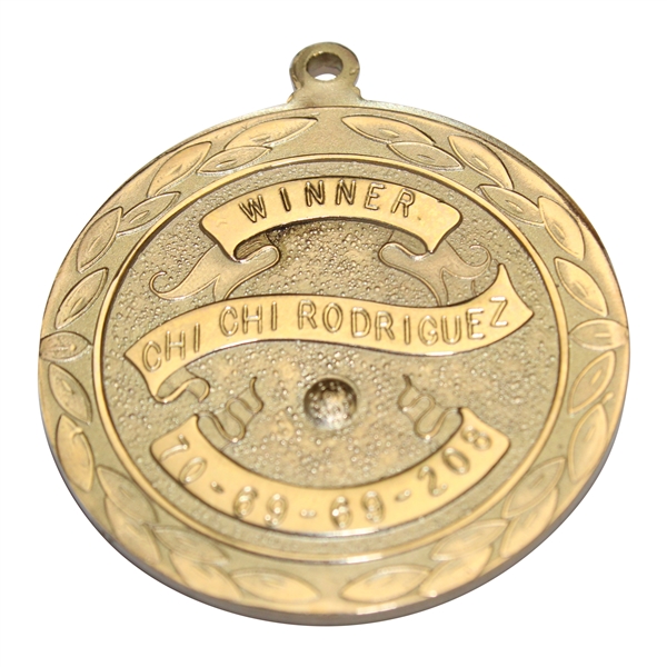 Champion Chi-Chi Rodriguez's 1988 Sanders Celebrity Classic 10k Gold Winner's Medal
