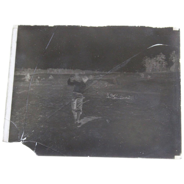 Original Rare Bobby Jones Teeing Off on Augusta National Construction Grounds Photo & Negative - Never Seen!