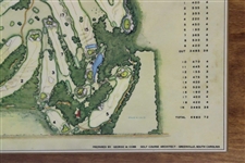 Chi Chi Rodriguez's 1968 Augusta National Golf Club Course Map on Wooden Plaque Contestant Gift