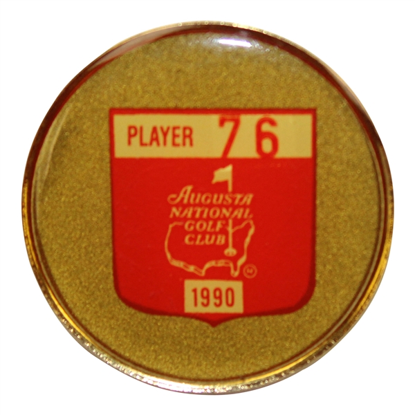 Masters Champion Gay Brewer's 1990 Masters Tournament Contestant Badge #76 