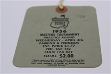 1956 Masters Tournament Wednesday Ticket #728 with Original String